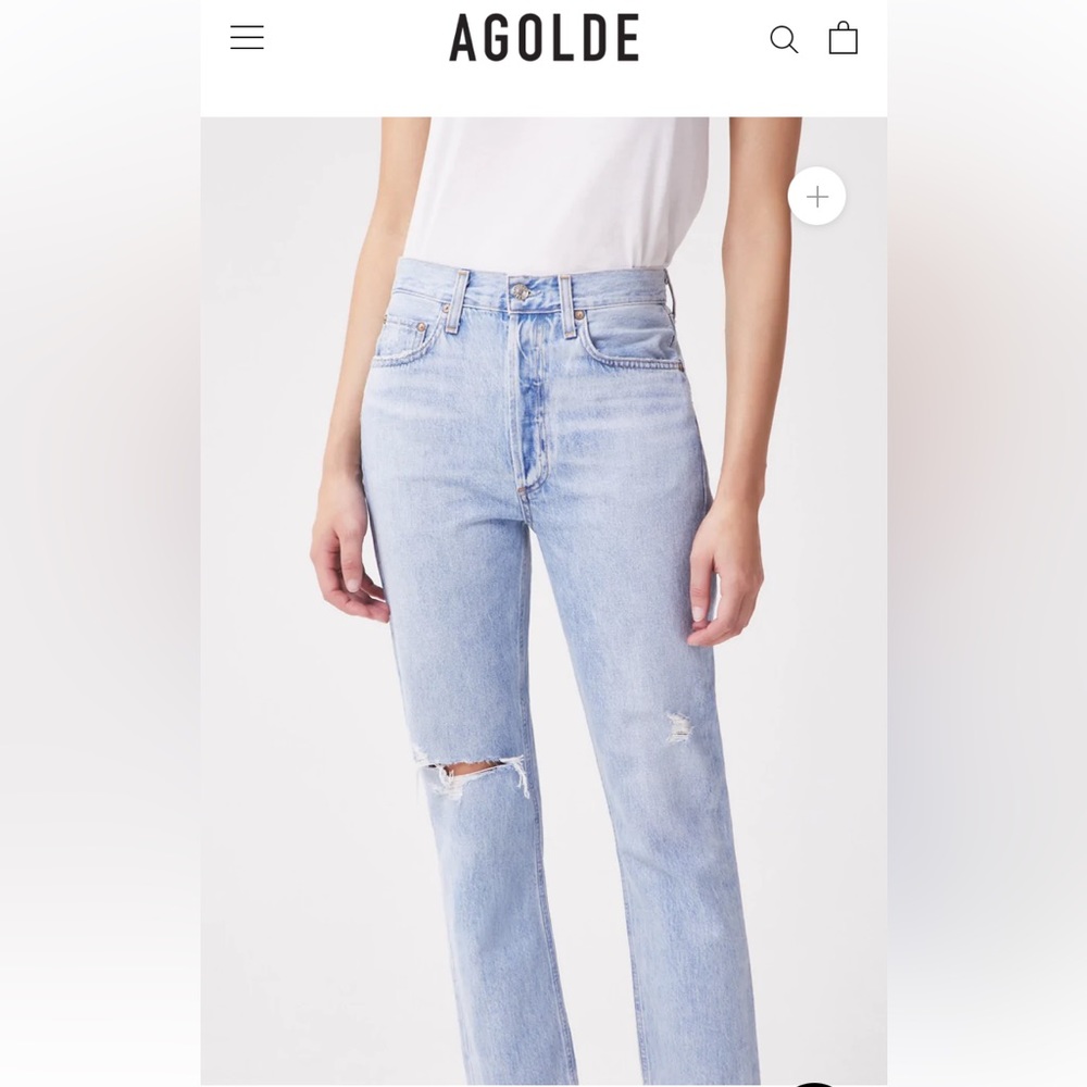 AGOLDE Riley High Rise Straight Crop In Shatter